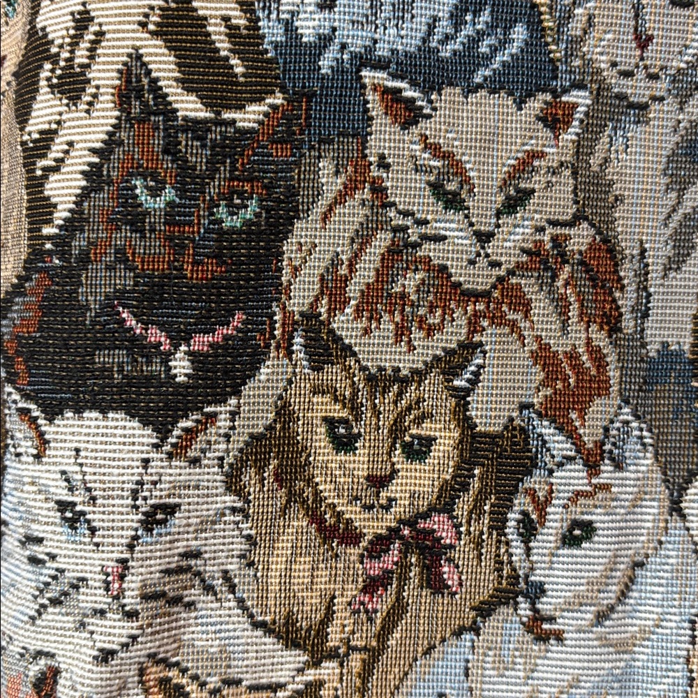 Vintage Wild West Cat tapestry tote bag - Picture 3 of 12
